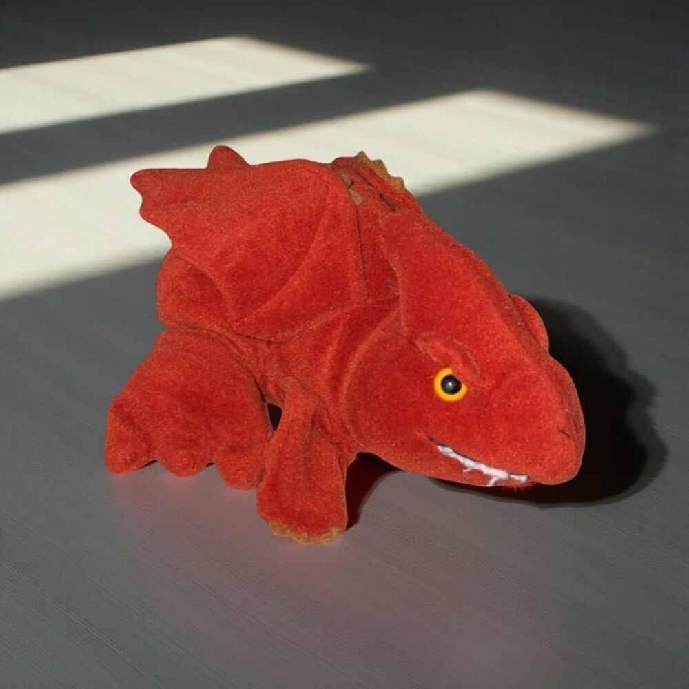 Vintage 1995 Plush Creations Dinosaur Pterodactyl Plush Hand Puppet 6”